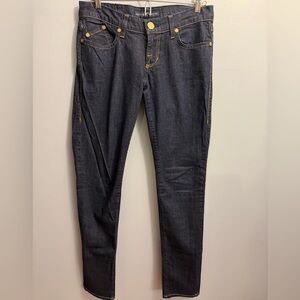 Rock & Republic Indigo Denim with Gold Stitching On Back Pockets Size 26